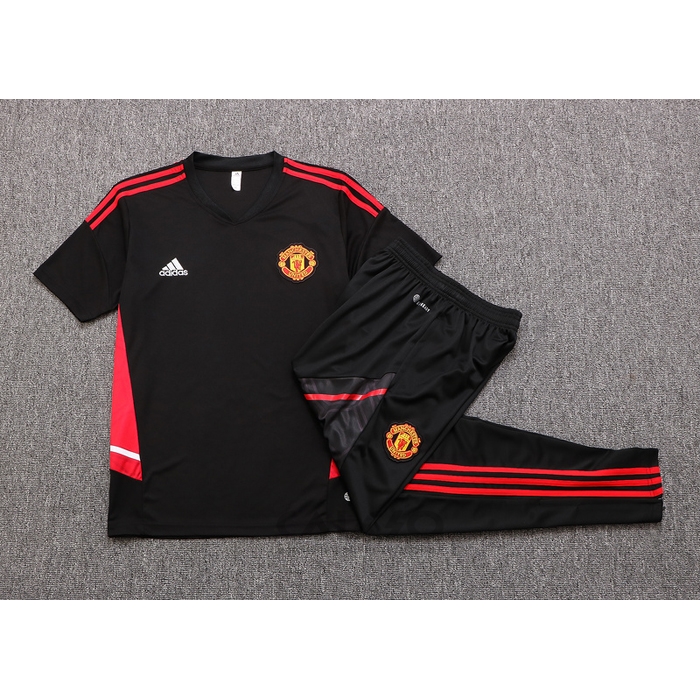Tuta da Track Manchester United Manica Corta 2022-2023 Nero